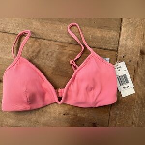 L Space Helena top pink ribbed M BNWT